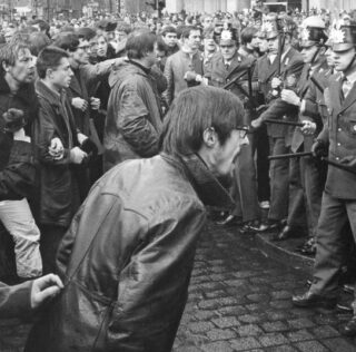 Protesters face policemen during a demonstration in Berlin, Germany, on April 12, 1968. The demonstration took place one day after Rudi Dutschke, the leader of a left-wing German student movement, was shot in the head and seriously wounded. (AP Photo) 1899 Hoffenheim vs. Molde FK